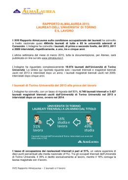Rapporto Almalaurea 2015 - Università degli Studi di Torino
