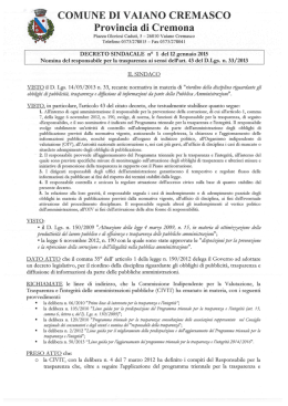 Decreto nomina responsabile trasparenza