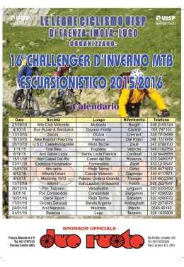 calendario challenge invernale 2015/2016