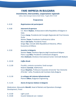 Programma Seminario Bulgaria luglio 2015
