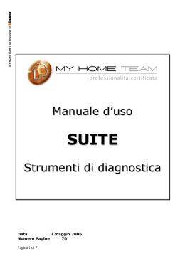 Manuale d`uso Strumenti di diagnostica
