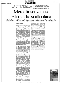 Mercafir senza casa E lo stadio si allontana