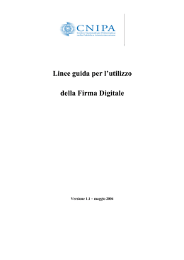 Linee guida per l`utilizzo della Firma Digitale