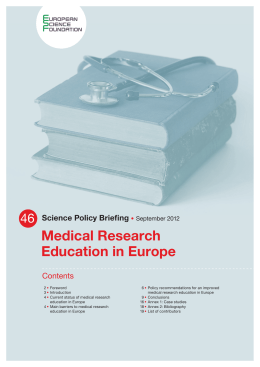 Medical Research Education in Europe