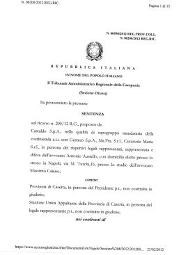 Tralice Costruzioni S.r.l. Tar Napoli.