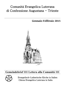 Lettera Comunitaria - Chiesa Evangelica Luterana in Italia