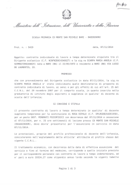 Contratto a tempo determinato Scarpa Maria