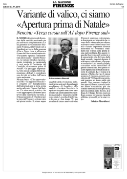 Variante di valico, ci siamo &laquo;Apertura prima di Natale&raquo;