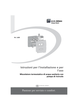 Istruzioni per l`installazione e per l`uso Miscelatore