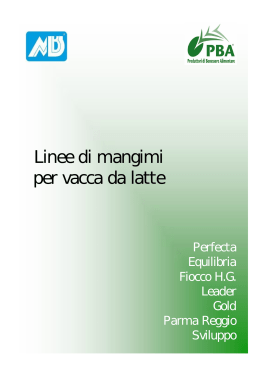 Linee di mangimi per vacca da latte