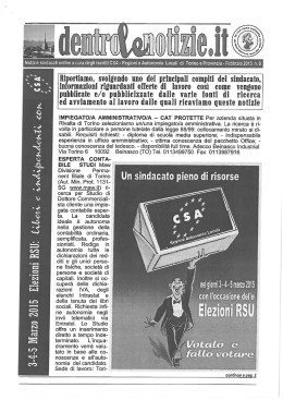 ioni RSU 3-4-5 Marzo 2015 Elez