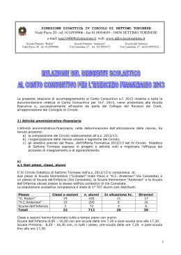 relazione d.s. consuntivo 2013 - IV Circolo Didattico Settimo Torinese