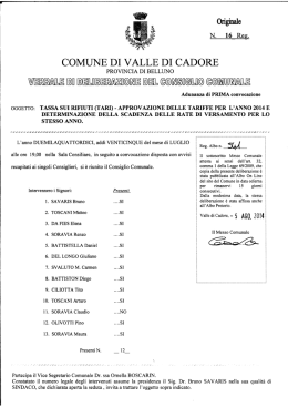 Tariffe Tari 2014 - Comune di Valle di Cadore
