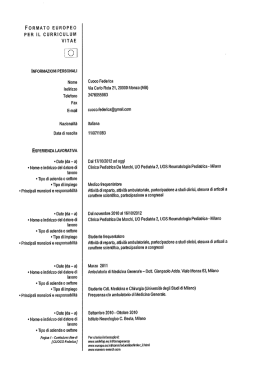 Page 1 FORMATO EUROPEE) PER ti. CURR&Igrave;CULUN&Igrave; VlTAE 1