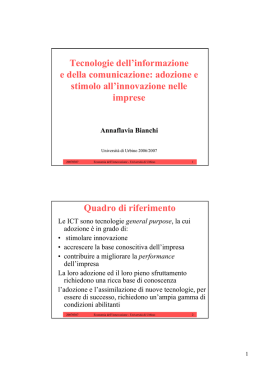 Tecnologie dell`informazione e della comunicazione: adozione e