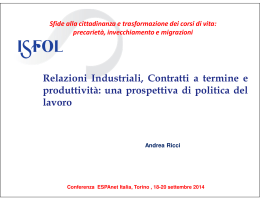 Ricci_Relazioni industriali_Contratti a termine_Produttivita