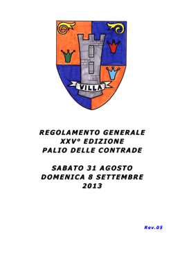 Regolamento generale Palio 2013-05 - Parrocchia di Villa
