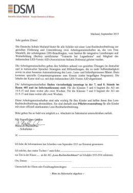 Informazioni sul corso per allievi con DSA