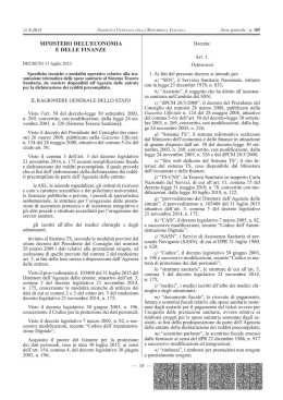 MINISTERO DELL`ECONOMIA E DELLE FINANZE