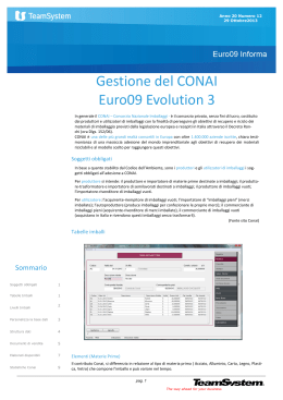 Gestione del CONAI Euro09 Evolution 3