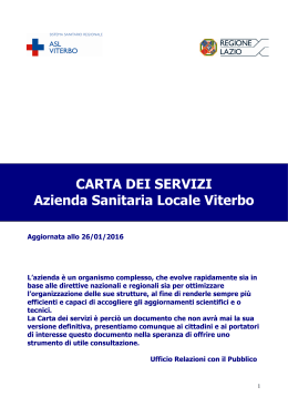 CARTA DEI SERVIZI Azienda Sanitaria Locale Viterbo