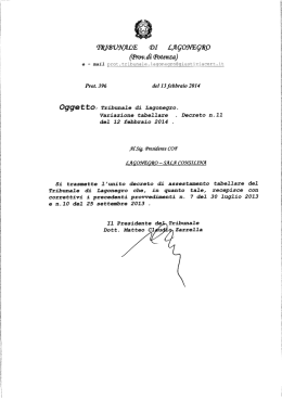 Variazione Tabellare - Ordine degli Avvocati di Lagonegro