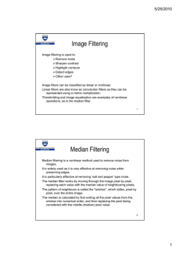 Image Filtering Median Filtering