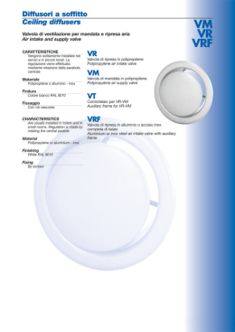 Valvola di ventilazione di mandata e ripresa