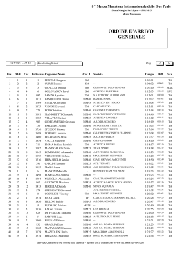 Classifiche - Mezza Maratona Internazionale delle due Perle