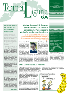 Leggi il numero di Agosto di Terra di Liguria in pdf