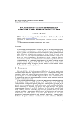 INFLUENZA DEGLI ORGANISMI BENTONICI SULLA FORMAZIONE