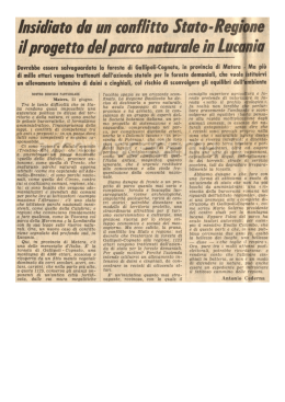 lnsidiato da un conflitto Stato-Regione il proye tto delparco naturale
