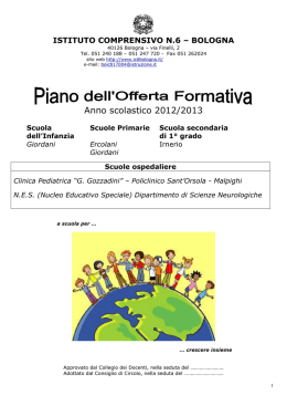 Anno scolastico 2012/2013 - Istituto Comprensivo n.6 Bologna