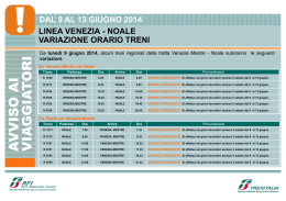 dal 9 al 13 giugno 2014 linea venezia