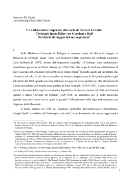 un ambasciatore imperiale alla corte di pietro il