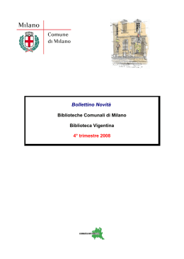 Bollettino Novità - Biblioteche Regione Lombardia
