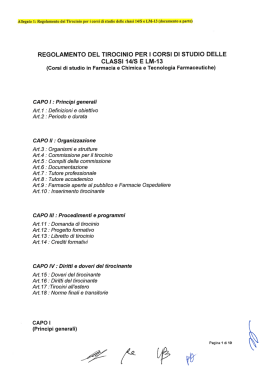 REGOLAMENTO DEL TIROCINIO PER I CORSI DI