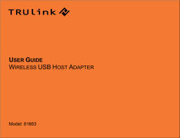 USER GUIDE WIRELESS USB HOST ADAPTER