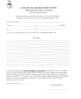 Dichiarazione sostitutiva dell`atto di notorietà a cui allegare copia