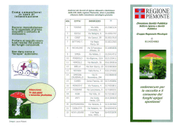 Vademecum per la raccolta ed il consumo dei funghi