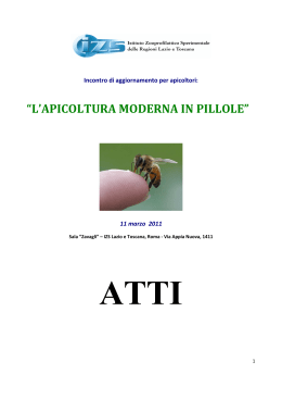 L`apicoltura moderna in pillole - Istituto Zooprofilattico Sperimentale