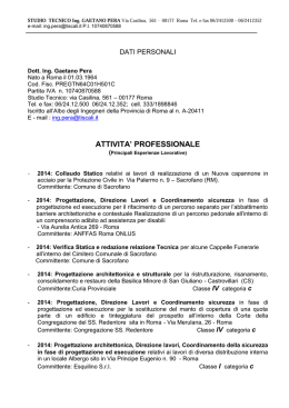 Curriculum Vitae Ing. Gaetano Pera
