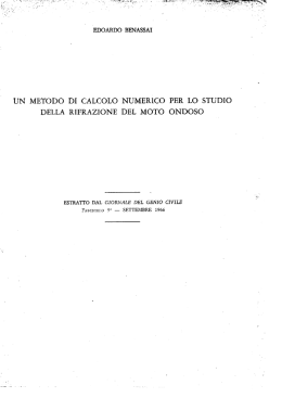 un metodo di calcolo`numerico per lo studio della rifrazione del moto
