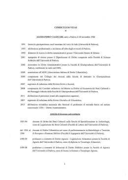 Curriculum vitae Avv. Calegari Alessandro.
