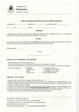 Modulo adesione servizio raccolta verde e ramaglie