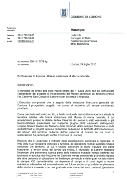 La lettera inviata al Consiglio di Stato