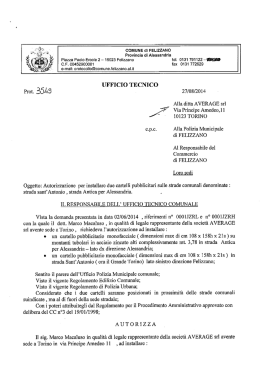 Nome Autorizzazione Average Felizzano Bis Dimensione 145.39 KB