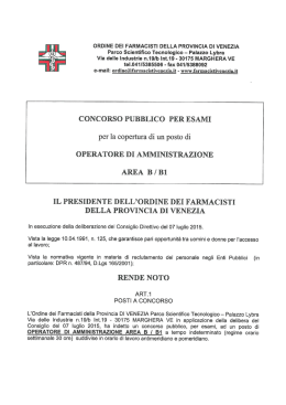 ORDINE DEI FARMACISTI DELLA PROVINCIA DI VENEZIA