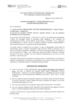Bergamo USC POLITICHE E GESTIONE DEL PERSONALE