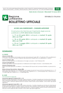 Serie Avvisi e Concorsi n. 11 di mercoled&igrave; 12 marzo.